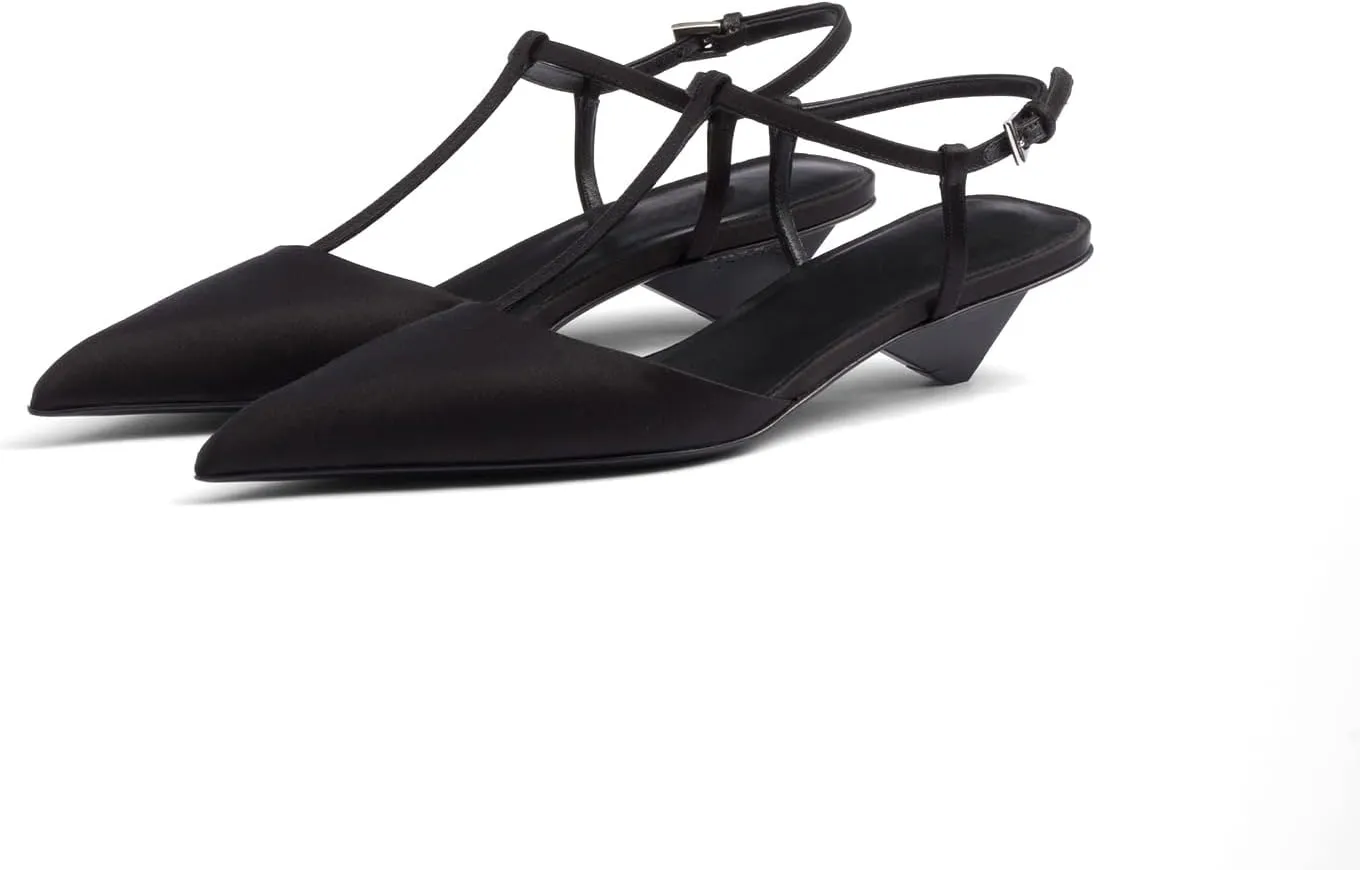 iadore Women Sexy Low Heel Sandals Ankle Straps Fashion Open Toe Satin Slip on Mules Summer Chic Strappy Dress Sandals Size 5-12 US