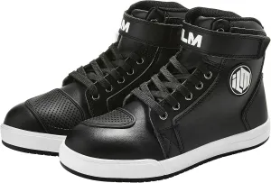 ILM Motorcycle Shoes for Men Black Waterproof Street Riding Protective Gear Breathable Powersport Anti-Slip Footwear with Ankle Support, Shift pad
