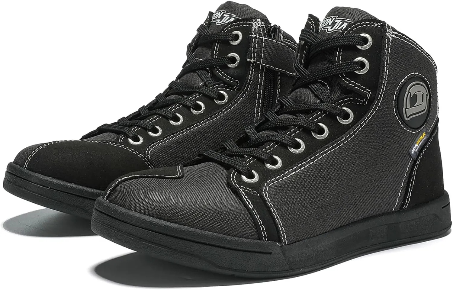 IRON JIA'S Motorcycle Shoes for Men, Breathable Anti-Slip Protective Gear, Powersport Casual Motorcycle Riding Boots (Black 12.5)