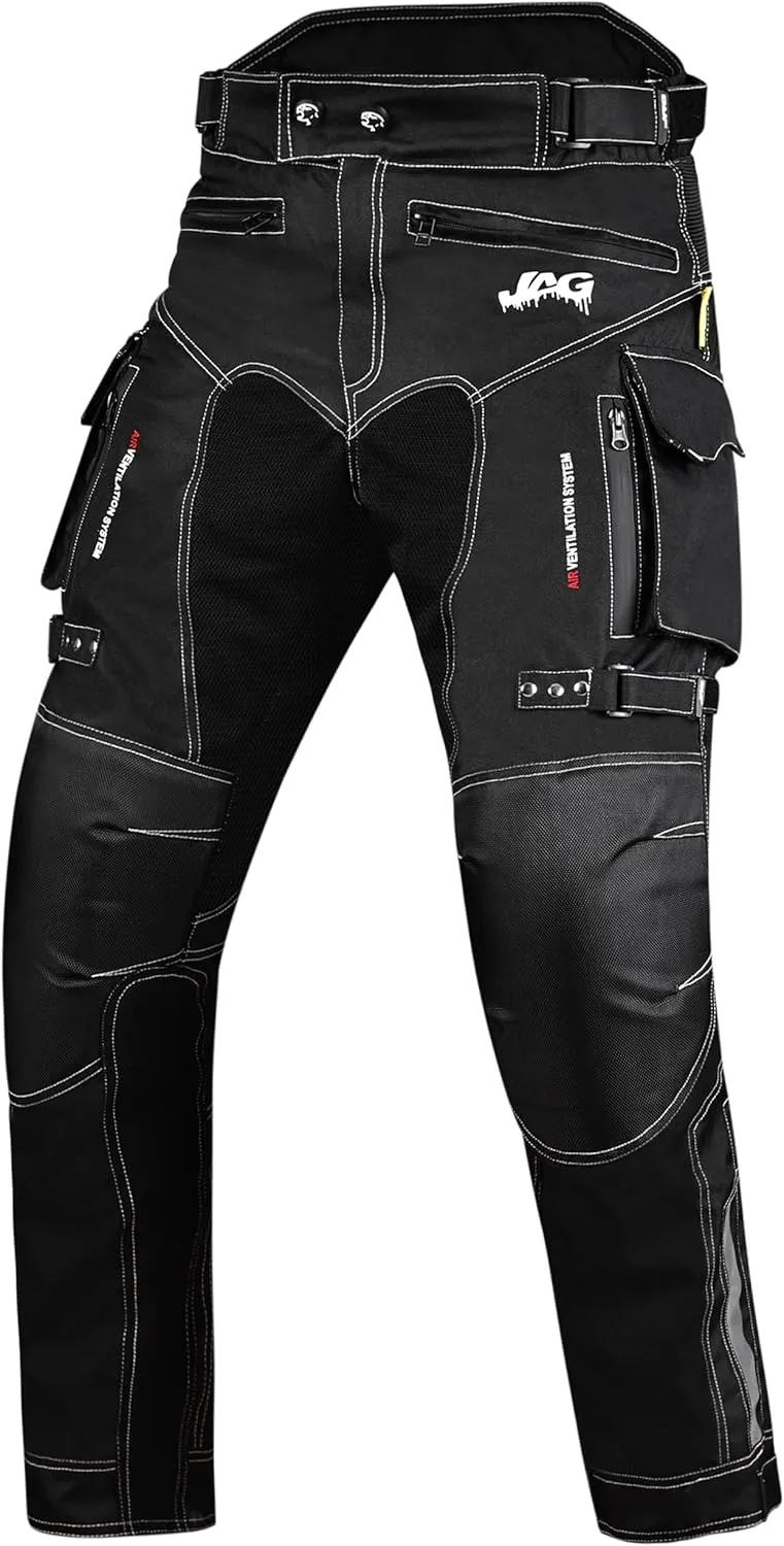 JAG Motorcycle Protective Pants - Dual Sport Motocross Pants, with Armor Impact Protection & Water Resistant Cordura Fabric