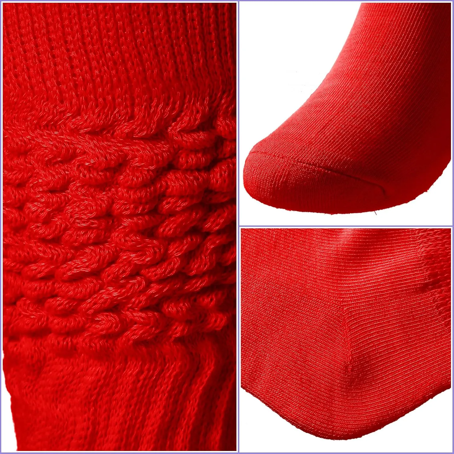 JaGely 6 Pairs Women's Long Slouch Socks - Soft Thick Stacked Scrunchie Socks Size 9-11, 6 Neon Colors Bulk