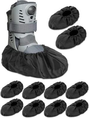 Janmercy 10 Pcs Fracture Walking Boot Cover Recovery Shoes Covers Waterproof Rain for Walking Boot Brace Orthopedic Cover with Rubber Sole Reusable(Large)