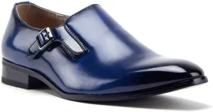 Jazamé Men's 77807 Slip On Round Toe Hand Burnished Loafers, Dress Shoes