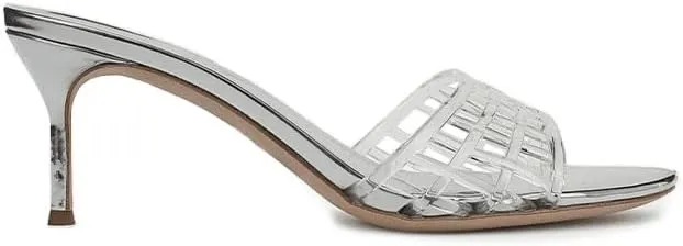 Jelly Heeled Sandals for Women Open Toe Mesh Woven Hollow Jellies Mules Sandals Beach Summer Dress Jellies Shoes