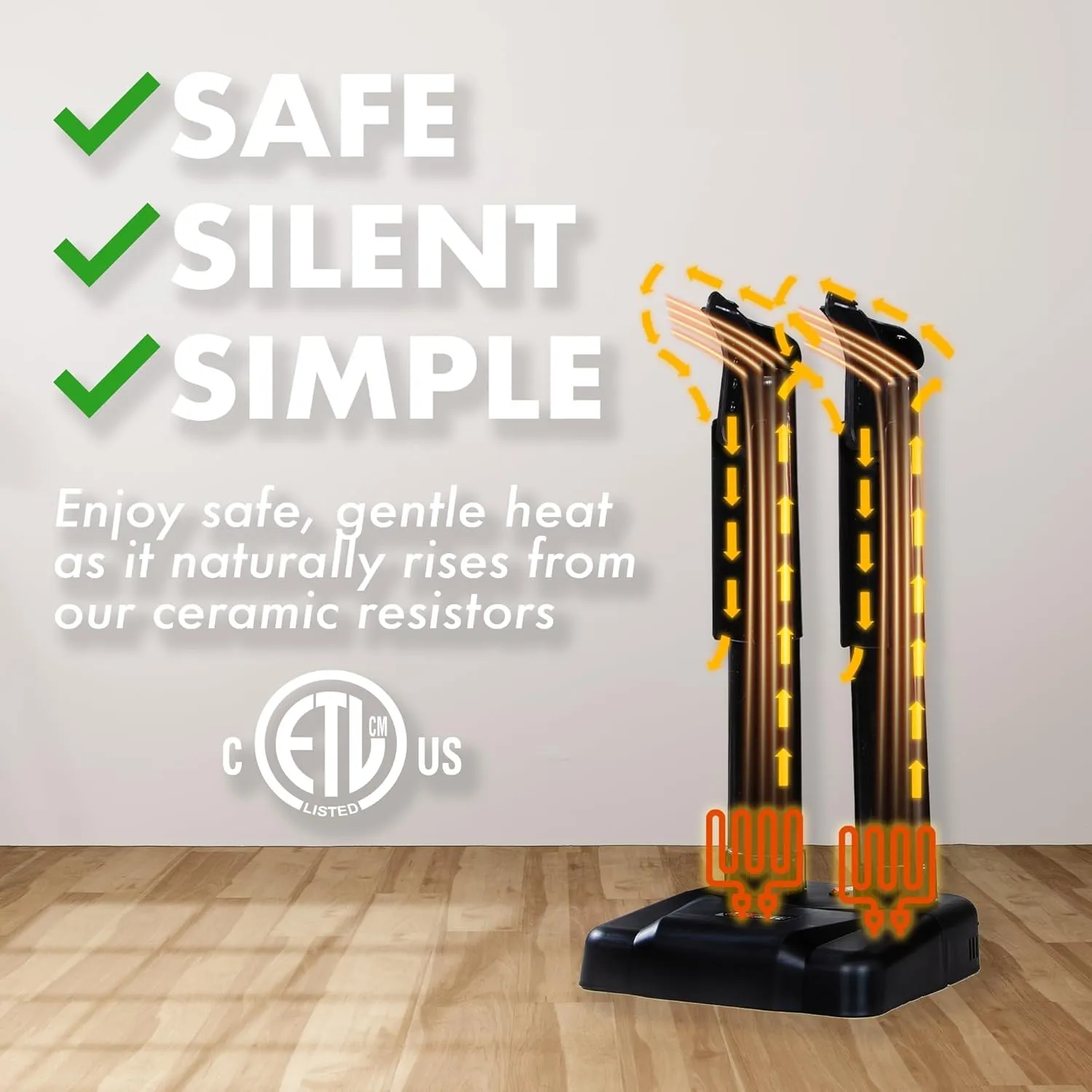 JobSite Boot Dryer - Silent Shoe Dryer & Warmer For Work Boots, Gloves & Shoes - Fanless Convection Dry - Helps Reduce Odor