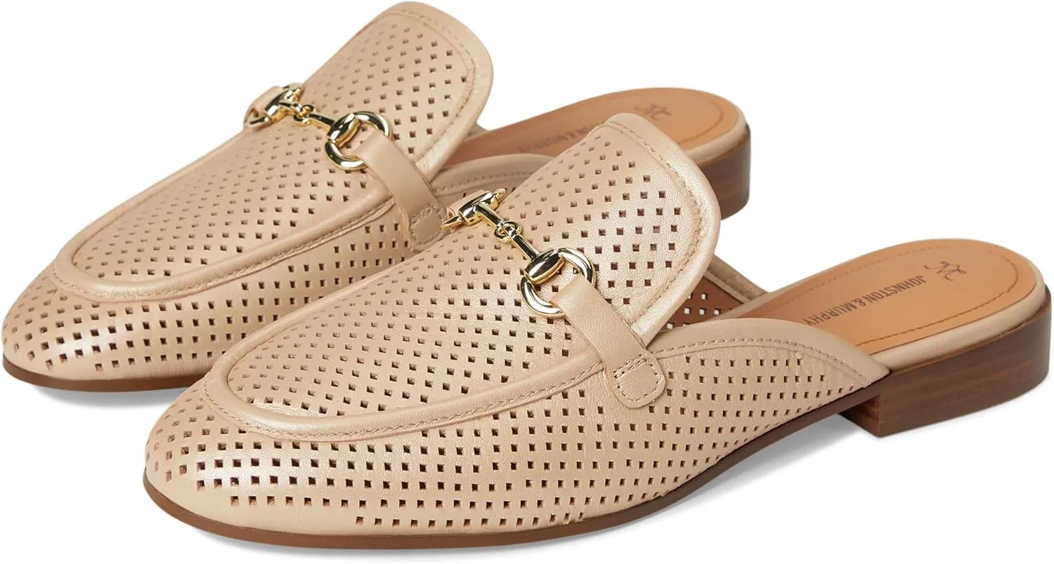Johnston & Murphy Perfed Bit Mule Women’s Shoe, Women’s Dress Shoes, Office Shoes for Women, Slip On Leather Mules