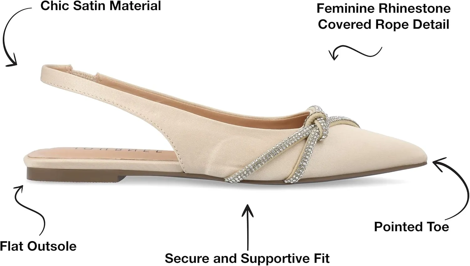 Journee Collection Womens Rebel Rhinestone Slingbacks