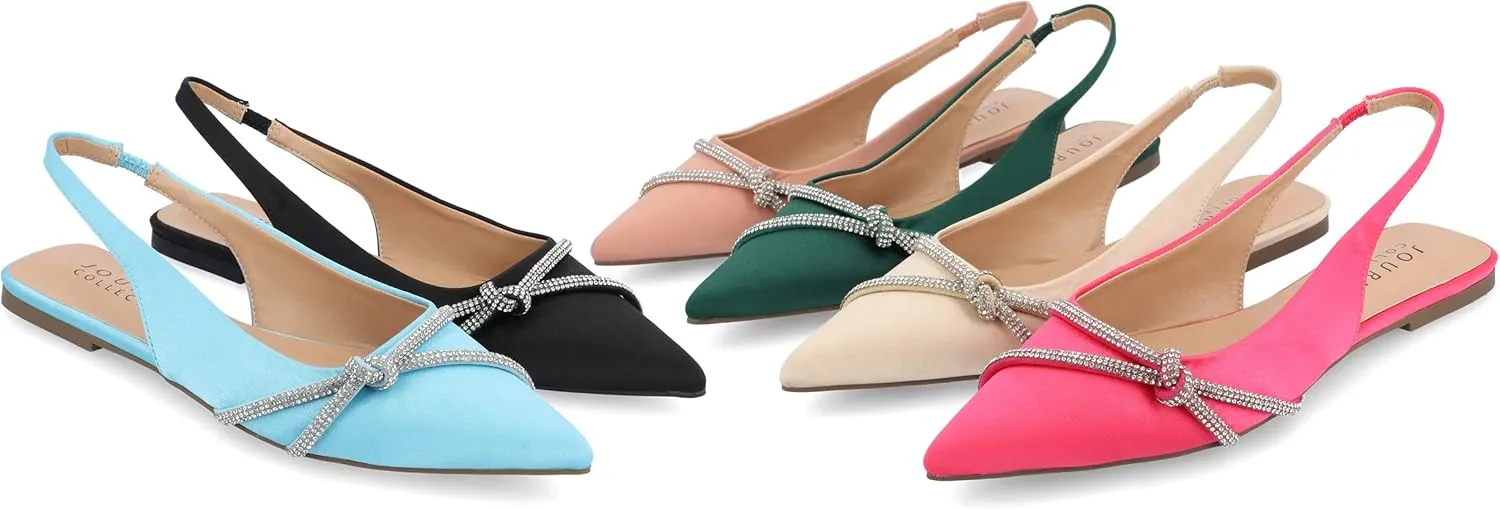 Journee Collection Womens Rebel Rhinestone Slingbacks