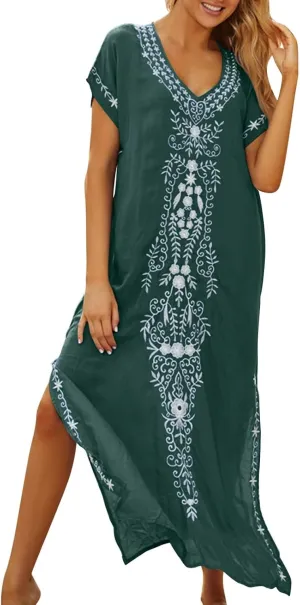 Kaftan Dresses for Women Plus Size Bathing Suit Cover up Caftan Maxi Beach Dresses