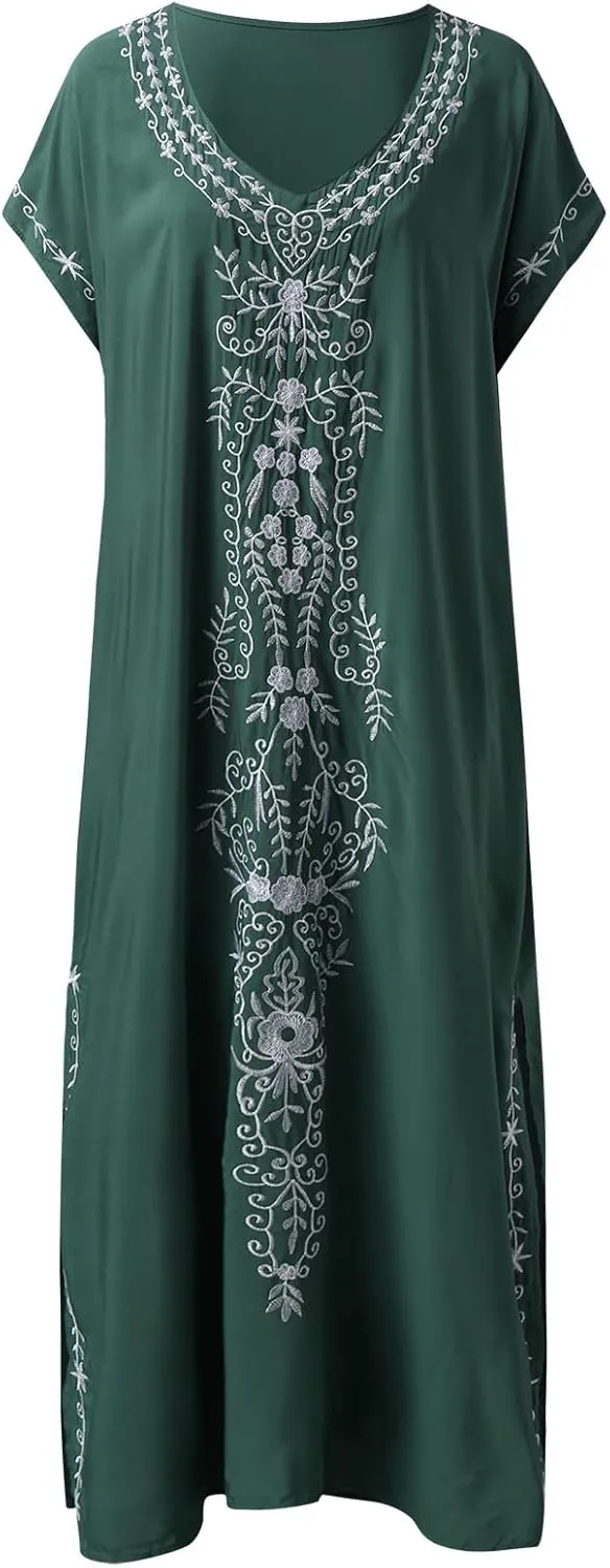Kaftan Dresses for Women Plus Size Bathing Suit Cover up Caftan Maxi Beach Dresses