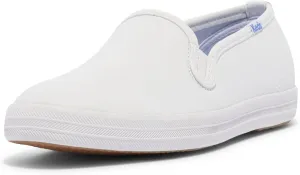 Keds Women's Champion Slip on Sneaker, White Leather, 7.5 Wide