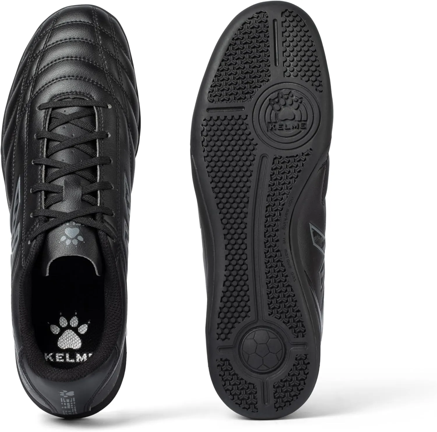 KELME Leather Indoor Soccer Shoes Futsal Turf Soccer Shoes Man Women Football Athletic Sneakers