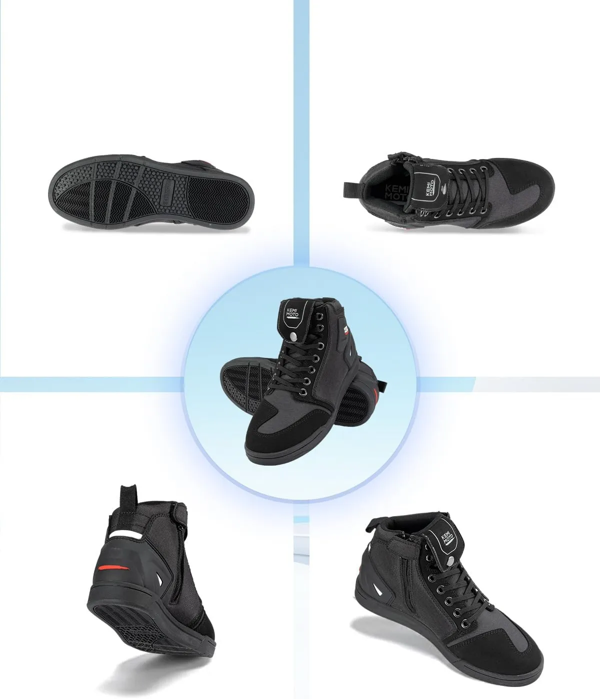 KEMIMOTO Motorcycle Shoes for Men Large-Scale Protection Motorcycle Boots Causal Mens Shoes Suitable for Riding