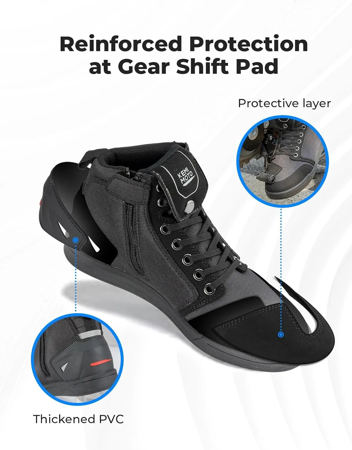 KEMIMOTO Motorcycle Shoes for Men Large-Scale Protection Motorcycle Boots Causal Mens Shoes Suitable for Riding