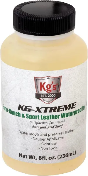 Kg’s Kg-Xtreme Leather Waterproofing Oil – Farm-Ranch & Sport Leather Waterproofing Oil Treatment, Barnyard Acid Proof, Protect and Restore All Types of Leather (8 fl oz)