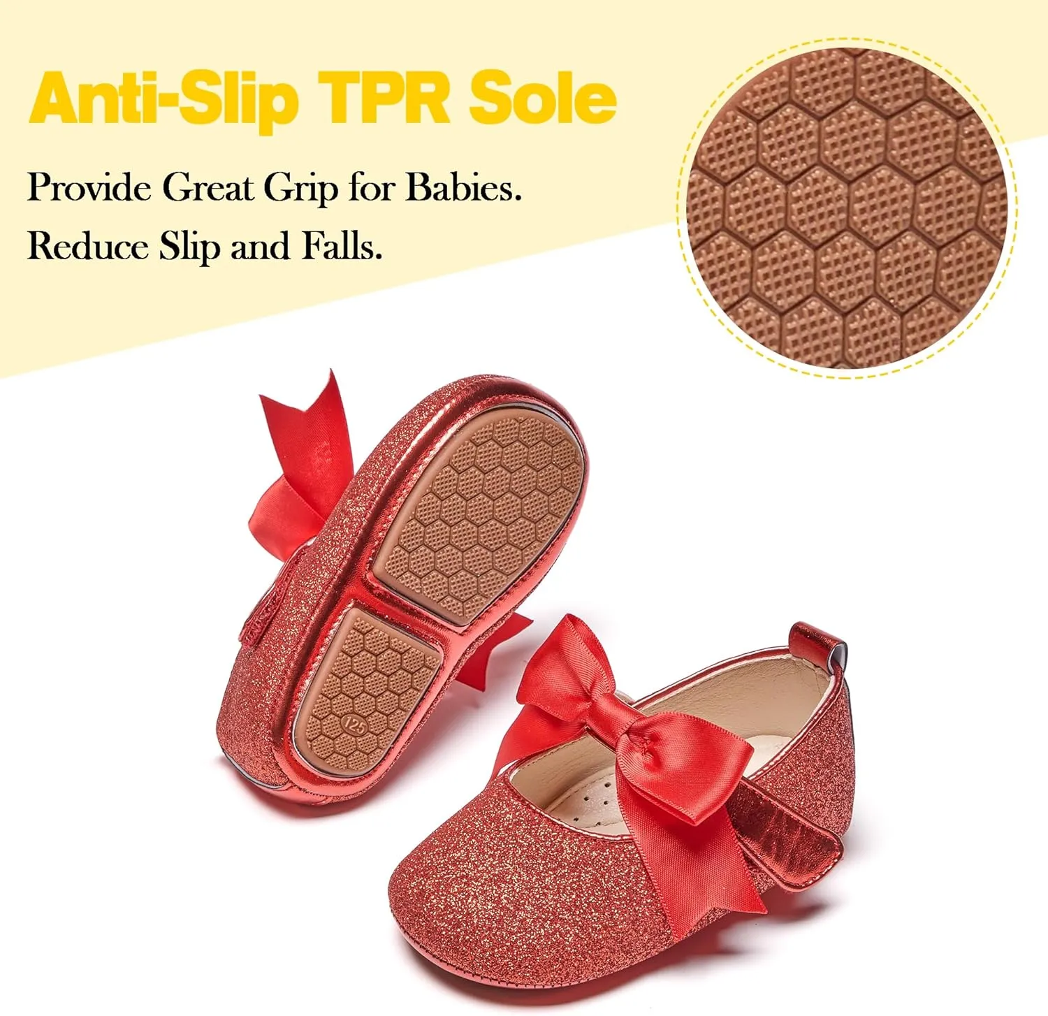 Kiderence Baby Girls Prewalker Mary Jane Flats Bowknot Princess Dress Shoes (Infant/Toddler)