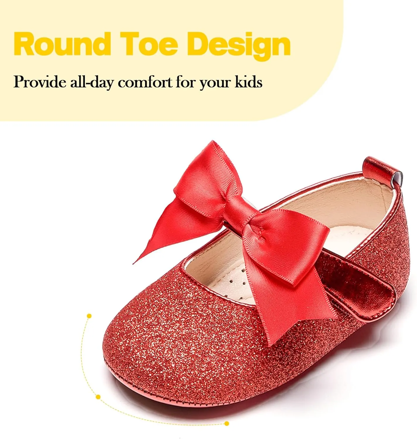 Kiderence Baby Girls Prewalker Mary Jane Flats Bowknot Princess Dress Shoes (Infant/Toddler)