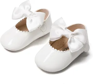 Kiderence Baby Girls Prewalker Mary Jane Flats Bowknot Princess Dress Shoes (Infant/Toddler)
