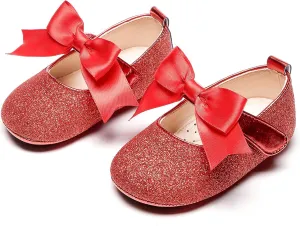 Kiderence Baby Girls Prewalker Mary Jane Flats Bowknot Princess Dress Shoes (Infant/Toddler)