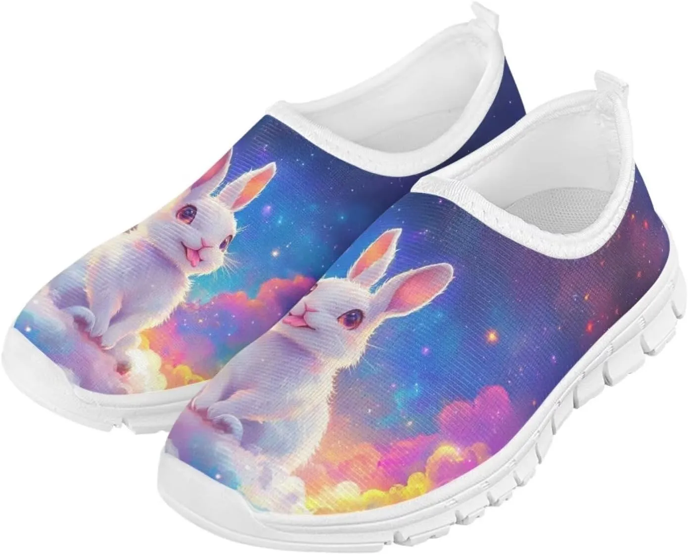 Kids Cute Shoes Colorful Clouds Slip On Shoes for Girls Size 11-2.5