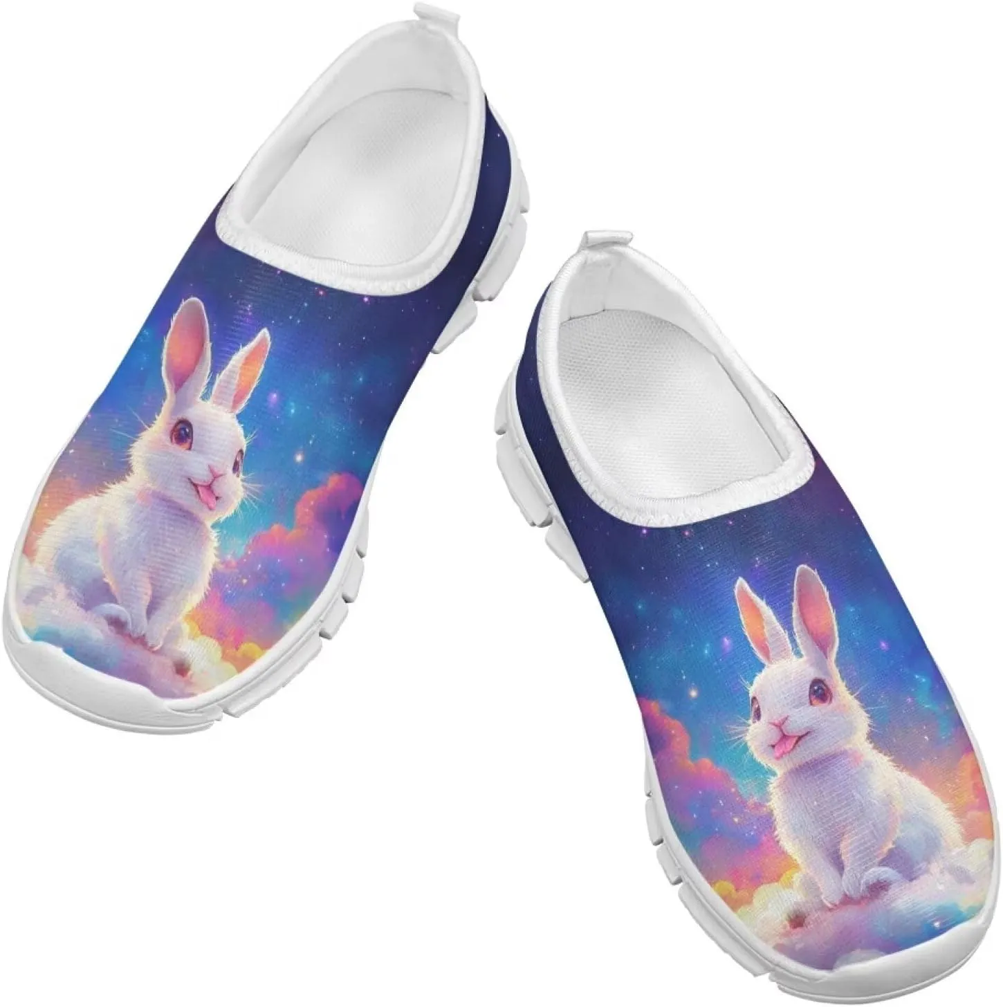 Kids Cute Shoes Colorful Clouds Slip On Shoes for Girls Size 11-2.5