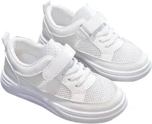 Kids Mesh Breathable Sneakers Hook Loop Lace Ankle Running Casual Non Slip Sport Shoes Youth Childrens Lightweight