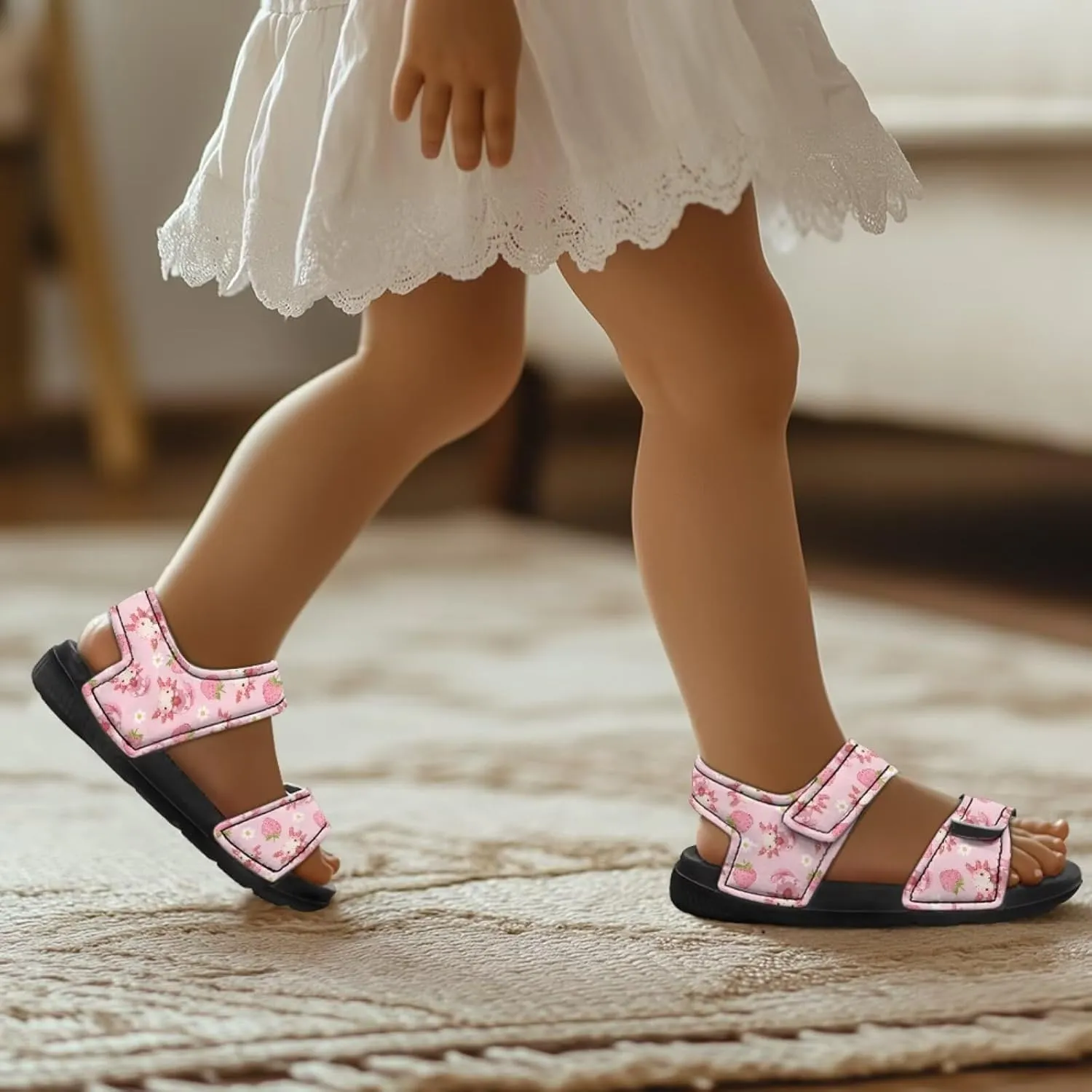 Kids Sandals Girls Toddler Summer Shoes Sandals for Kids Girls Summer Slide with Adjustable Strap Athletic Shoes
