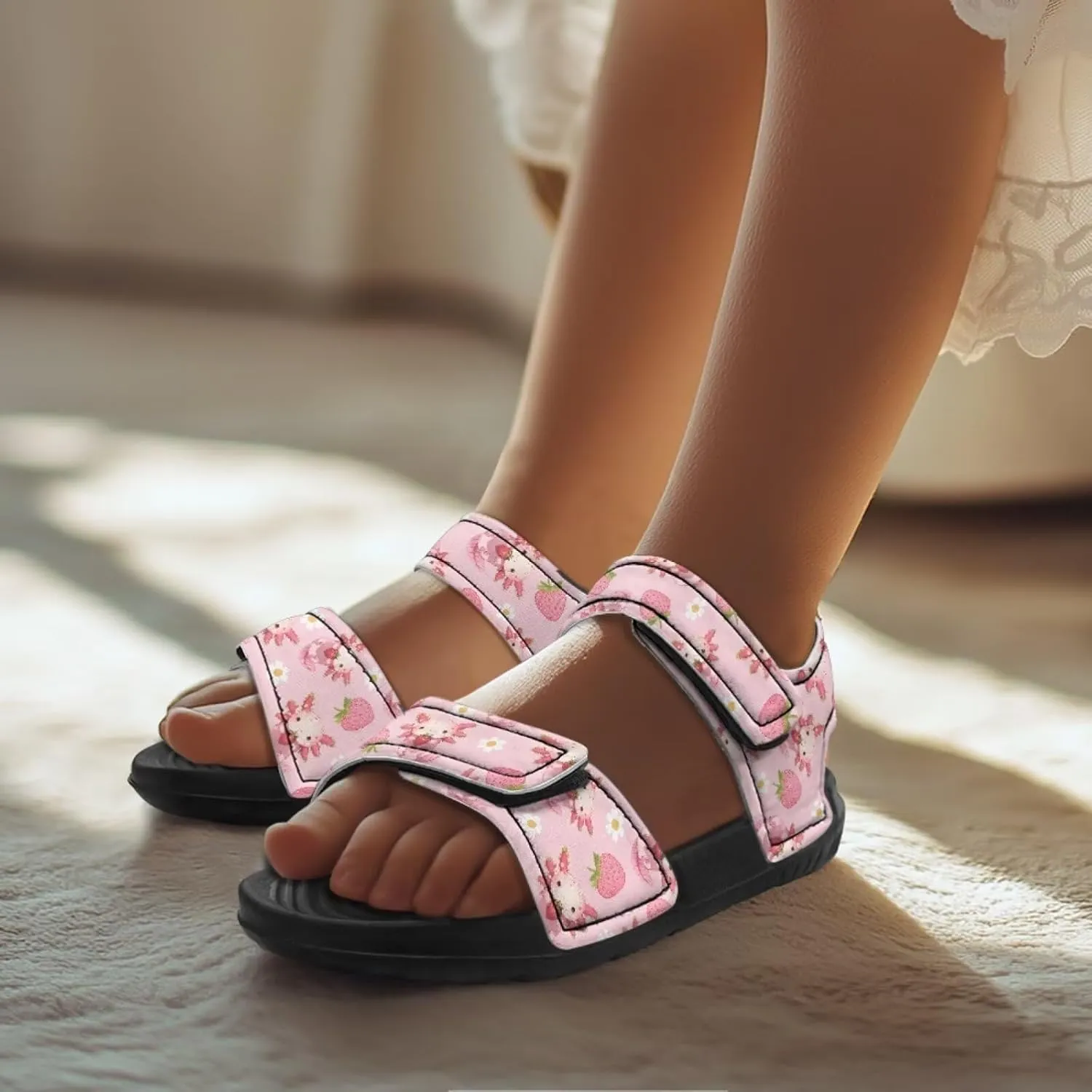 Kids Sandals Girls Toddler Summer Shoes Sandals for Kids Girls Summer Slide with Adjustable Strap Athletic Shoes