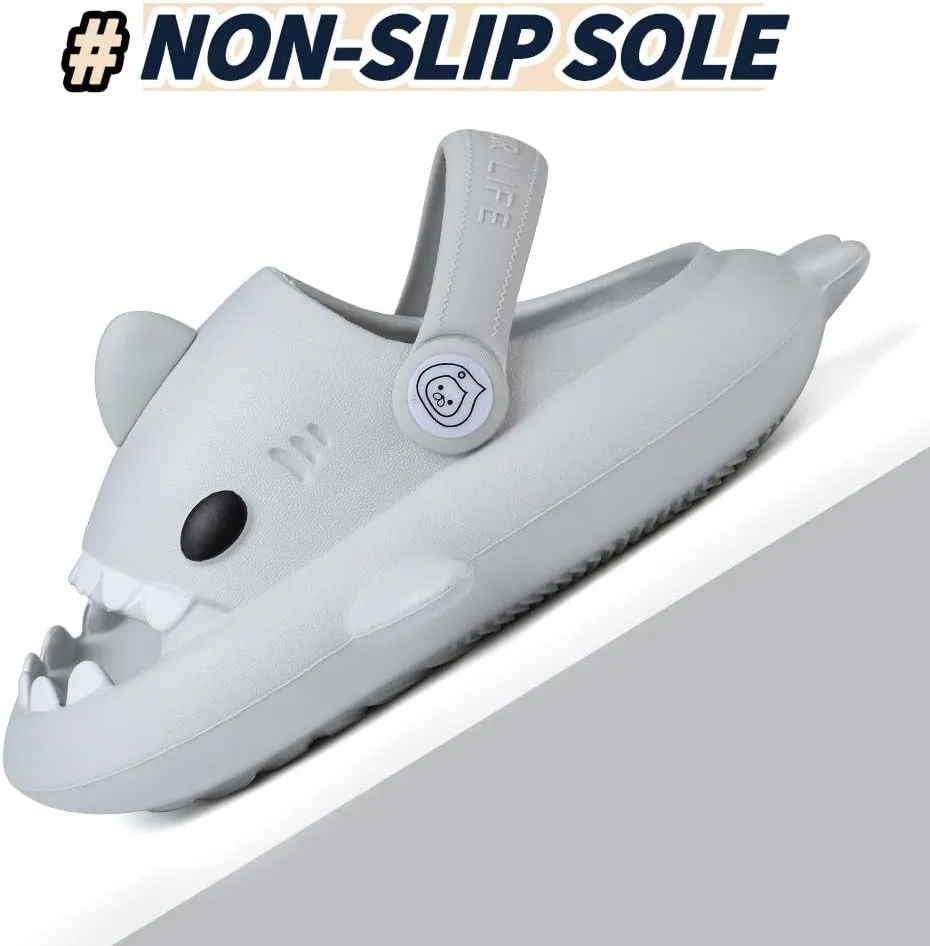 Kids Shark Slides Toddler Girls Boys Cute Cartoon Summer Cloud Slippers Toddler Baby Non-Slip Beach Pool Shower Shoes