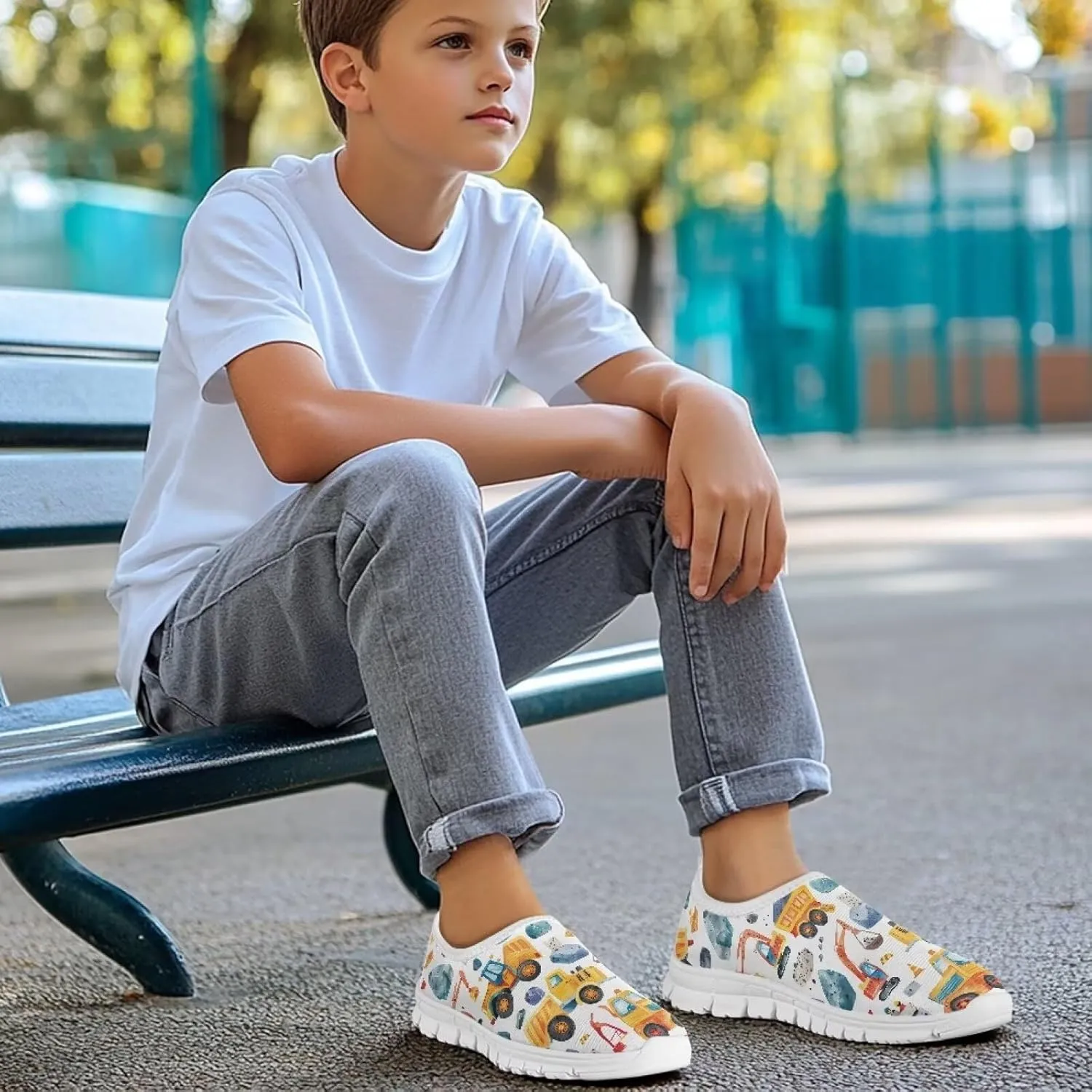 Kids Slip On Shoes Car Ball Stylish Boys Sneakers for Little/Big Kids