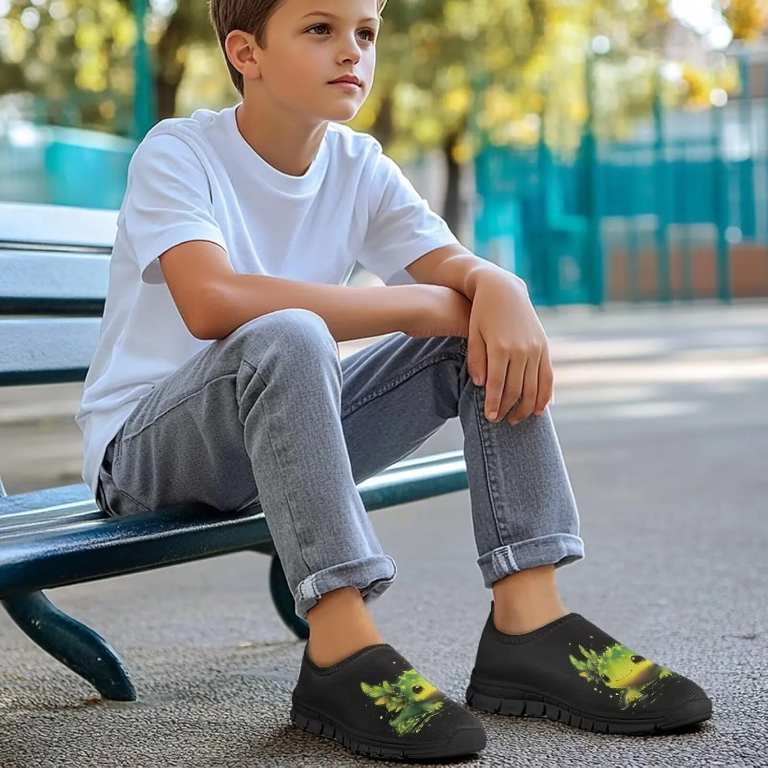 Kids Slip On Shoes Casual Shoes Sport Themed Tennis Shoes for Girls
