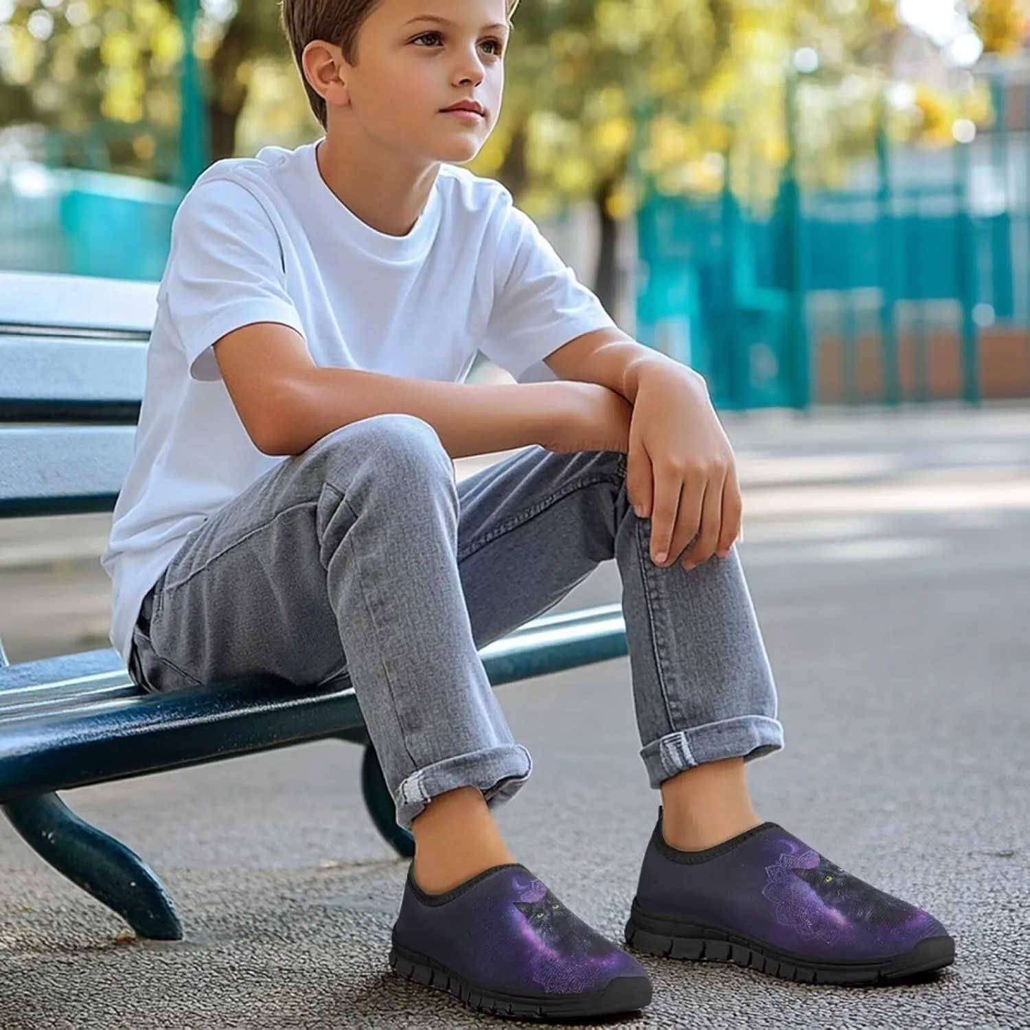 Kids Slip On Shoes Casual Shoes Sport Themed Tennis Shoes for Girls