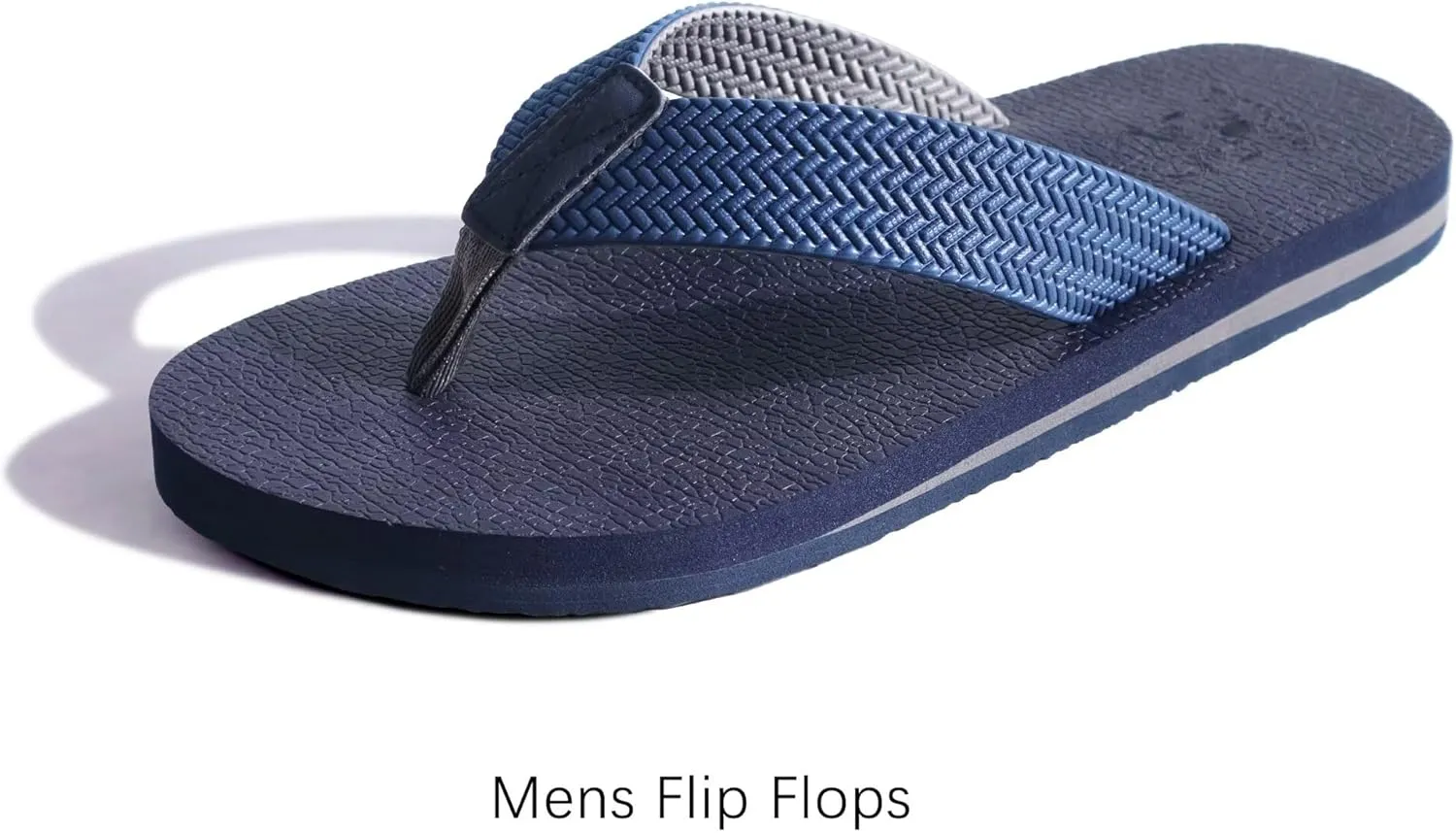 KuaiLu Men's Leather Flip Flops Arch Support Summer Beach Pool Water Thong Sandals Waterproof Rubber Walking Shoes