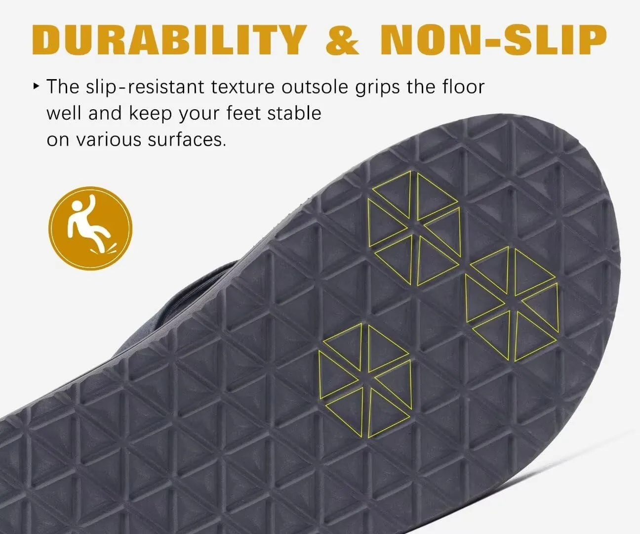 KuaiLu Men's Yoga Mat Leather Flip Flops with Arch Support Comfortable Cushion Walking Thong Sandals Slip On Indoor Outdoor