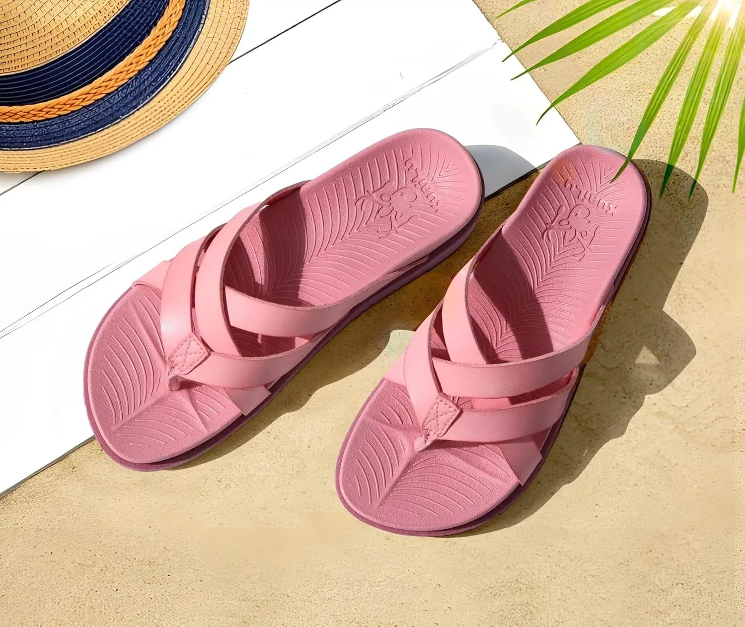 KuaiLu Womens Dressy Orthotic Flip Flops Trendy Comfortable Cushion Recovery Walking Criss Cross Thong Sandals Lightweight Yoga Foam Summer Slides with Plantar Fasciitis Arch Support