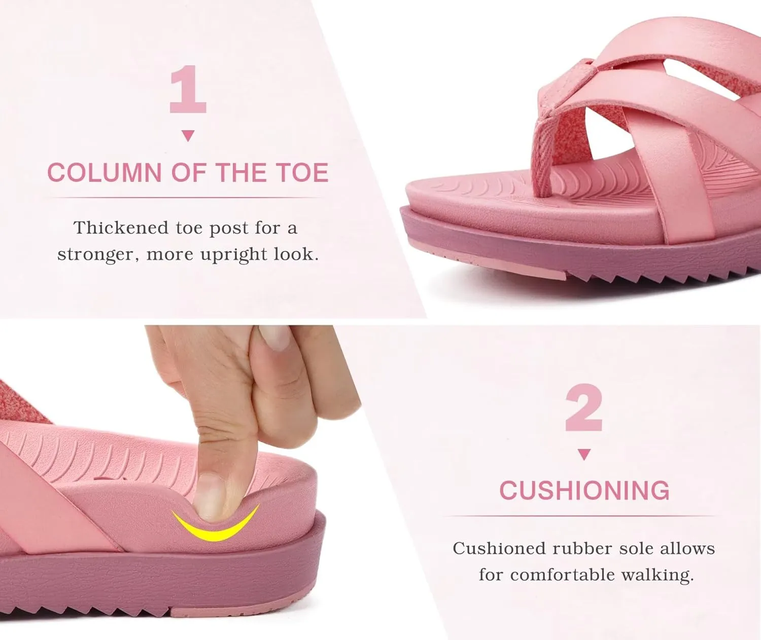 KuaiLu Womens Dressy Orthotic Flip Flops Trendy Comfortable Cushion Recovery Walking Criss Cross Thong Sandals Lightweight Yoga Foam Summer Slides with Plantar Fasciitis Arch Support