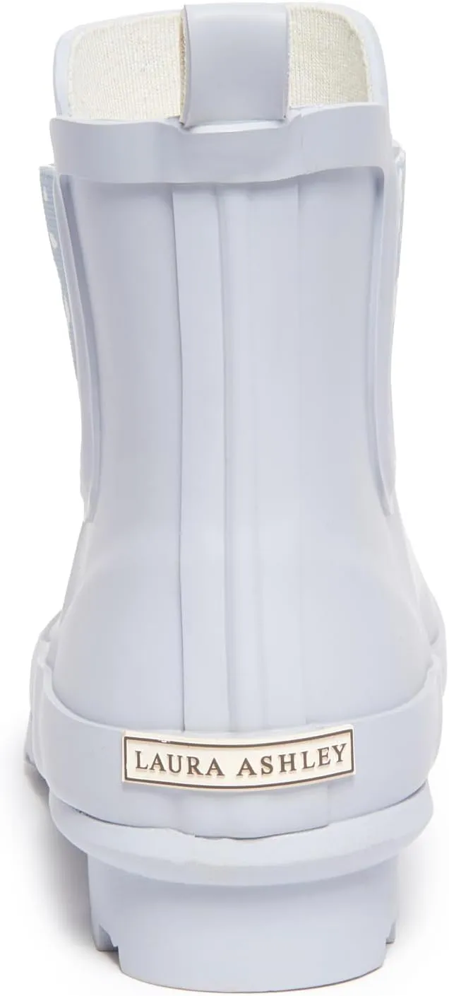 Laura Ashley Ladies Mid Cut Ankle Height Rubber Rain Boots, Lightweight Waterproof Booties for Women