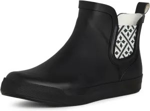 Laura Ashley Women's Rain Boots, Mid Cut Rubber Rain Boots for Women - Waterproof Flat Heeled Ankle Boots for Ladies