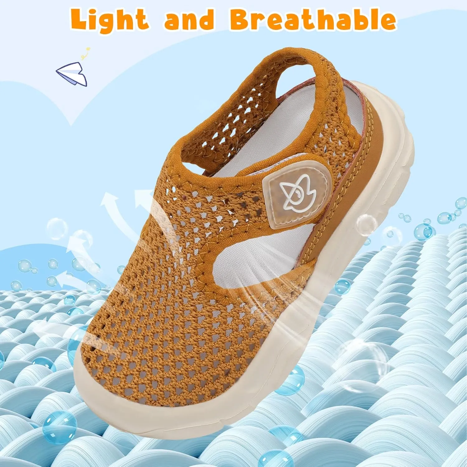 LeIsfIt Toddler Sandals Boys Girls Wide Sandals Kids Water Sandals Barefoot Water Shoes for Beach Swim Lightweight Closed Toe Summer Sandals
