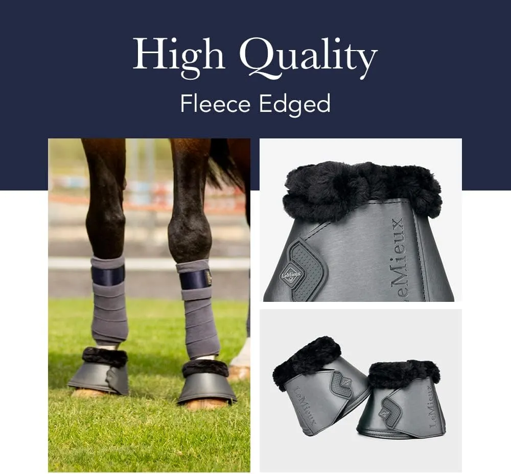 LeMieux Black Rubber Bell with Fleece Overreach Horse Boots - Protective Gear and Training Equipment - Equine Boots, Wraps & Accessories