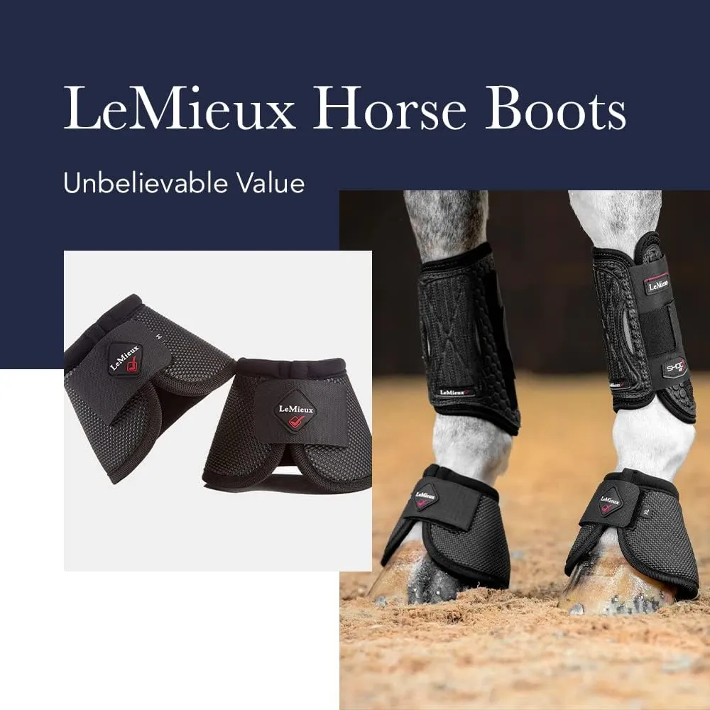 LeMieux Black Rubber Bell with Fleece Overreach Horse Boots - Protective Gear and Training Equipment - Equine Boots, Wraps & Accessories