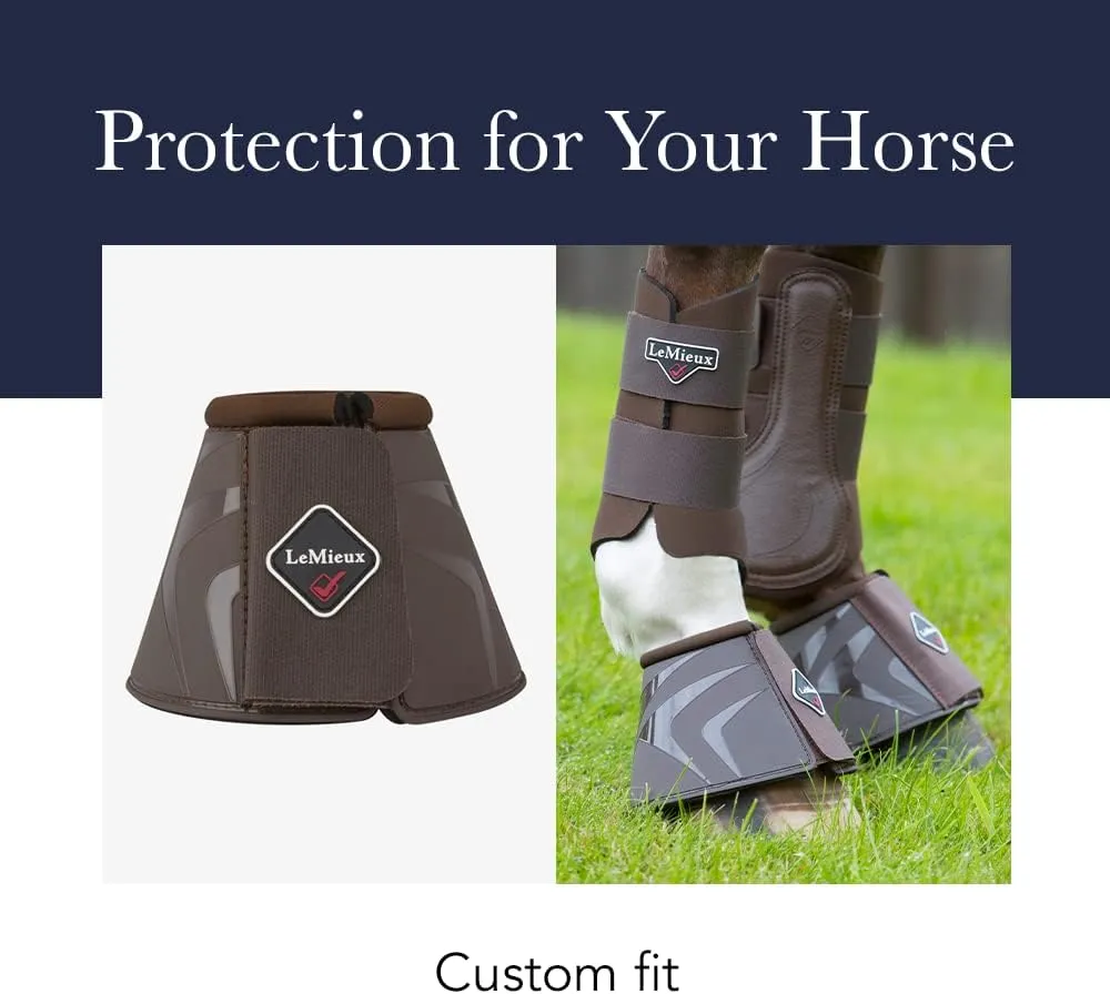 LeMieux Black Rubber Bell with Fleece Overreach Horse Boots - Protective Gear and Training Equipment - Equine Boots, Wraps & Accessories