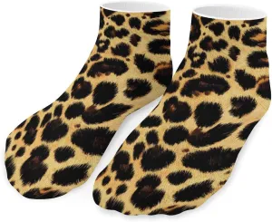 Leopard Skin Pattern Low Cut Ankle Socks Casual Liner Sock Pack Non Slip Invisible For Men Women