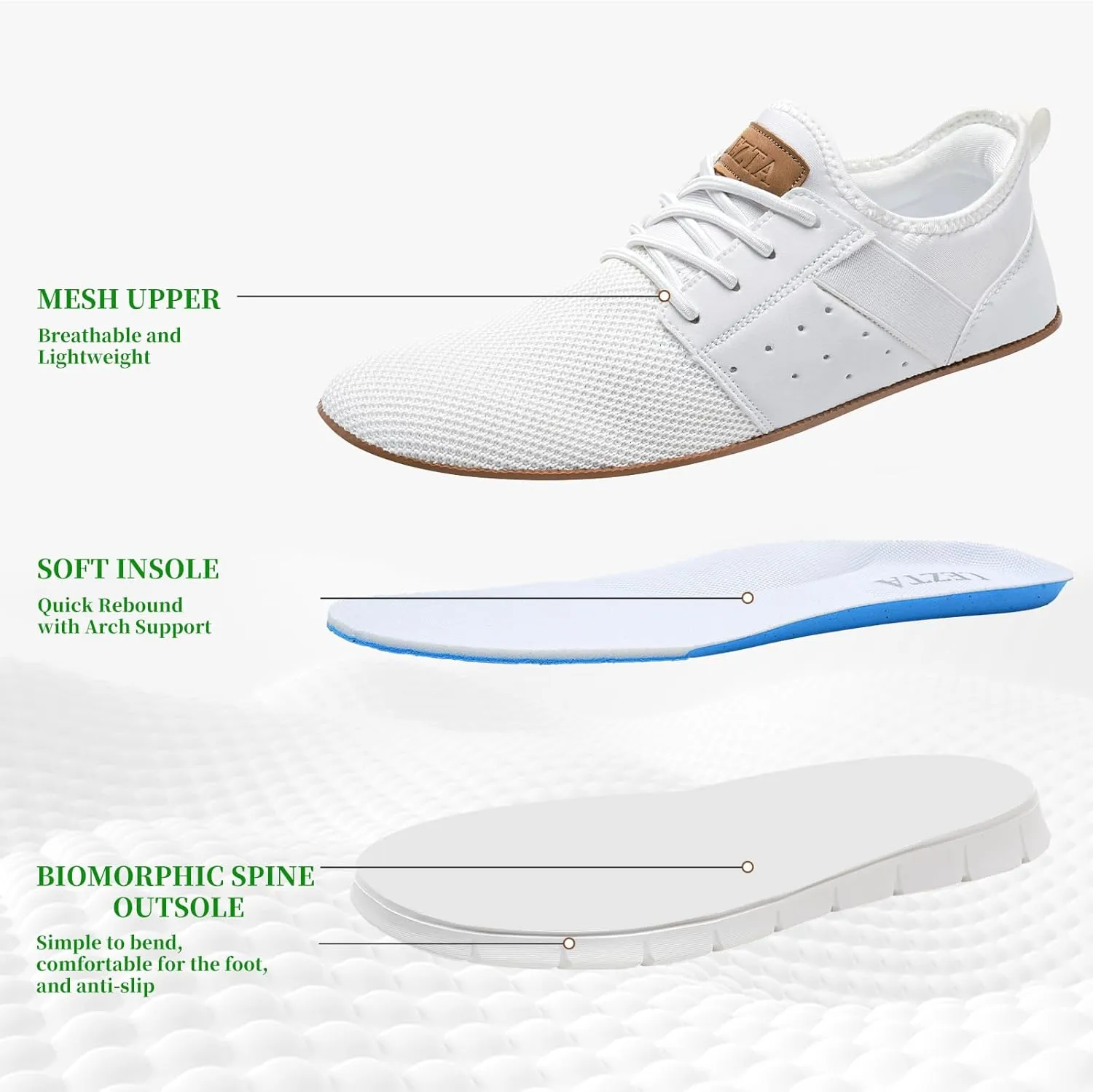 LEZTA Men‘s Casual Shoes Fashion Sneakers Quickly Put on Men's Dress Shoes Lightweight Breathable Mesh Oxfords Walking Shoes