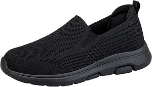 Lightweight Work Shoes for Men Lightweight Breathable Walking Shoe Gym Tennis Hook and Loop Orthopedic Sneakers