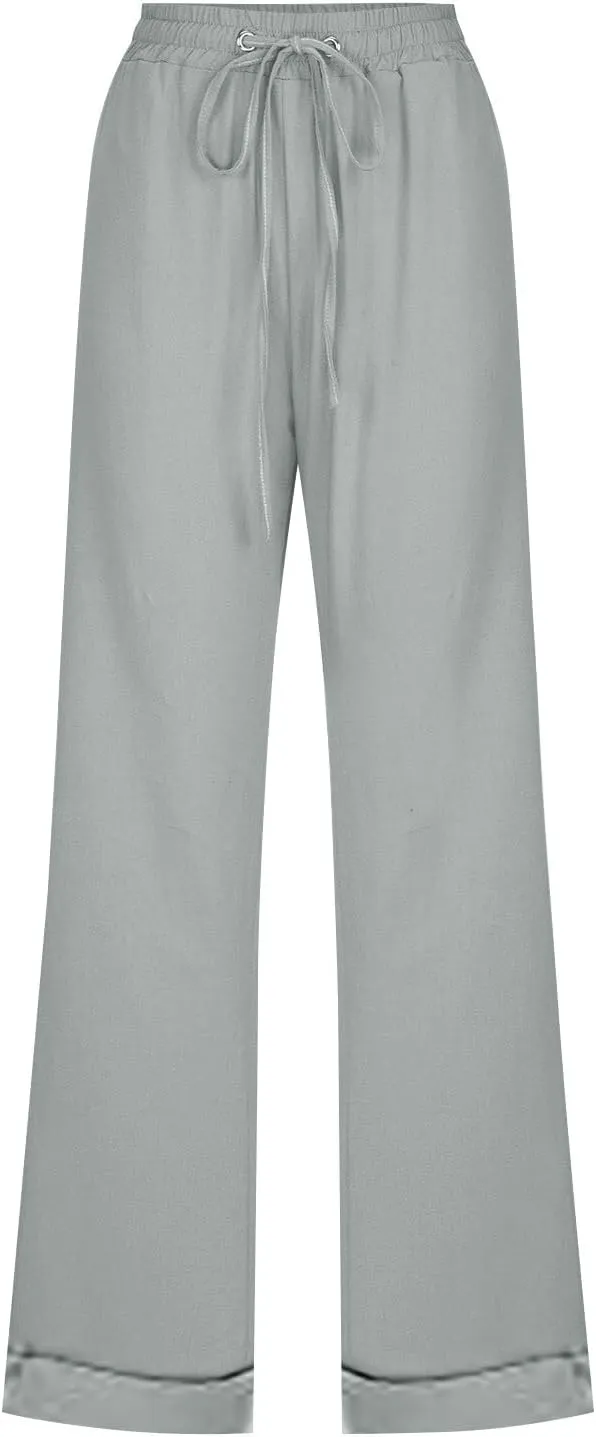 Linen Clothing for Women Linen Clothing Linen Loose Casual Drawstring Wide Leg Linen Trousers Women Linen Outfit Women