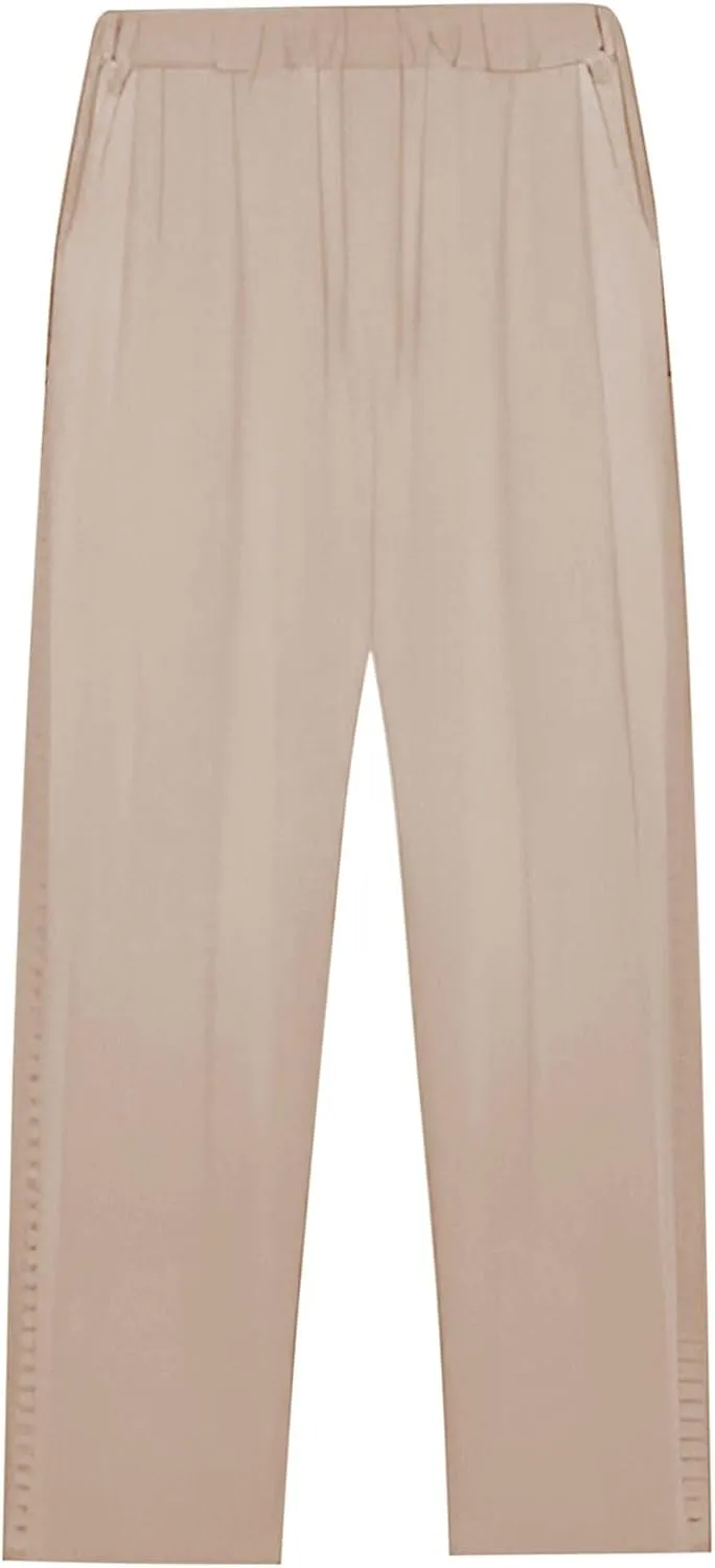 Linen Pants for Women Summer Linen Pant Loose Straight Leg Capri Pants Beach Pants with Tailored Linen Pants for Women