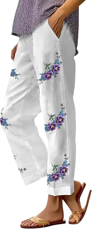 Linen Summer Pants Women’S Linen Pants Linen Casual Pants Womens Linen Pants Straight Leg