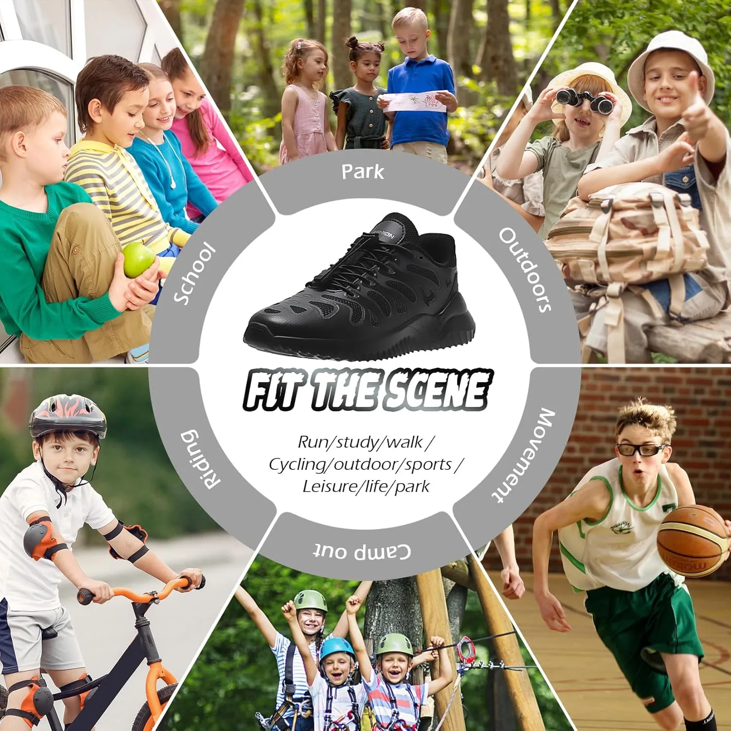 Littleplum Boys Running Shoes Slip On Kids Sneakers Mesh Tennis Shoes Lightweight Breathable for Athletic Gym School Sport