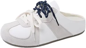 MAIITRIP Women's Slip-On Sneakers Mules Clogs Loafers - Non-Slip Comfortable Casual Backless Shoes for Walking,Travel,Holiday,Lace up Home & Indoor/Outdoor House Slippers